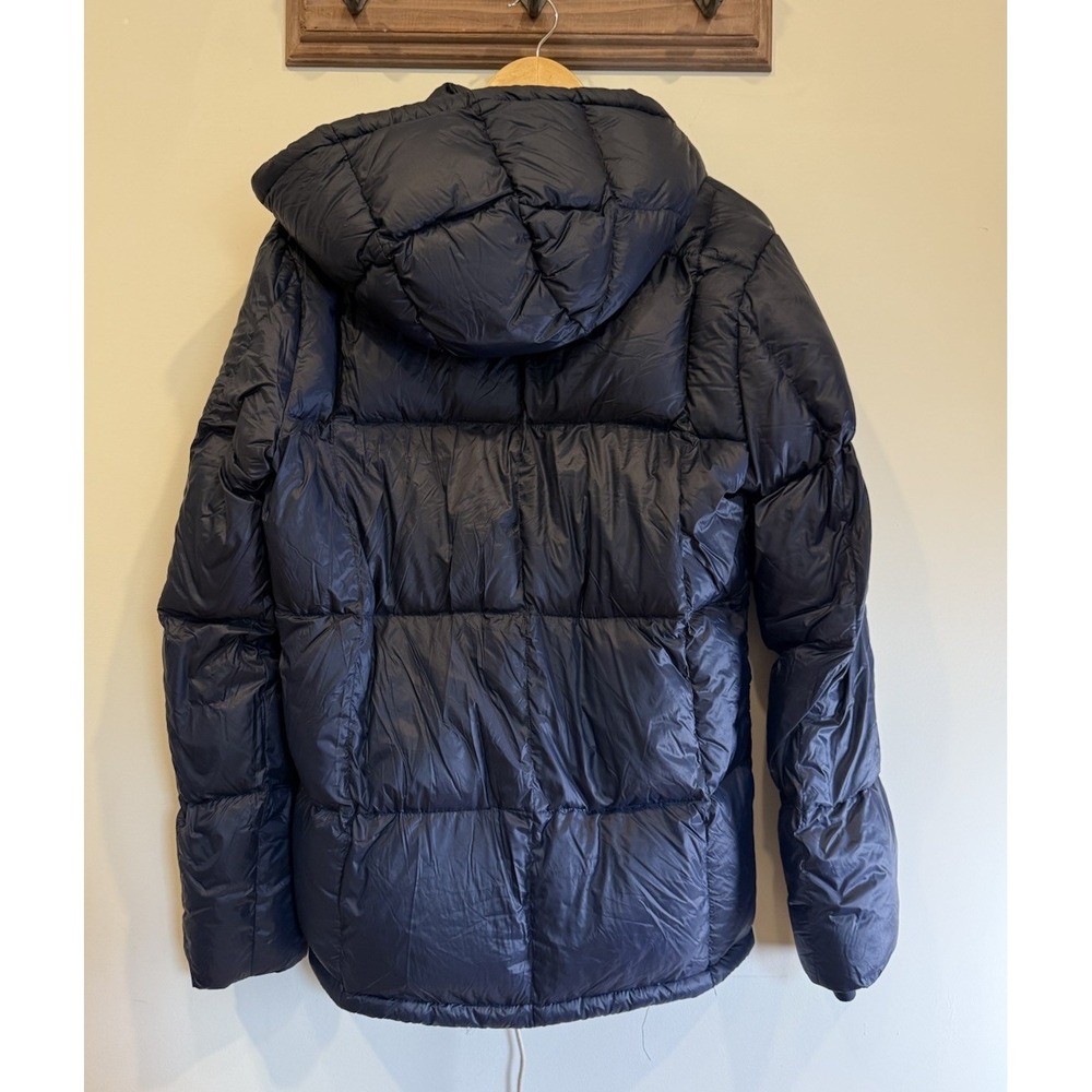 Y2K ERA Abercrombie & Fitch Womens Down Puffer Coat Jacket Hooded Navy Blue M - Picture 2 of 15
